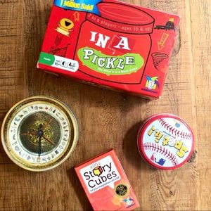 GAMES, Set/4, IN A PICKLE, UNO, SPOT IT,STORY CUBE